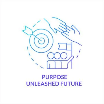 Purpose unleashed future blue gradient concept icon 스톡 일러스트