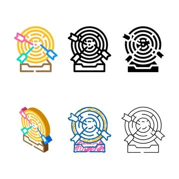 Purpose variants targeting color icon vector Stock Illustration