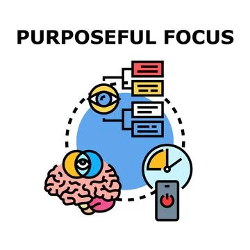 Purposeful focus mind power time management concept Stock Illustration