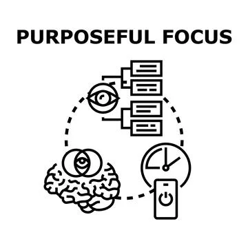 Purposeful focus mind power time management concept Stock Illustration