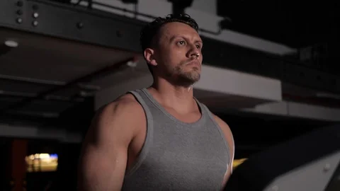 The purposeful man focused on his training. Stock Footage 119164934