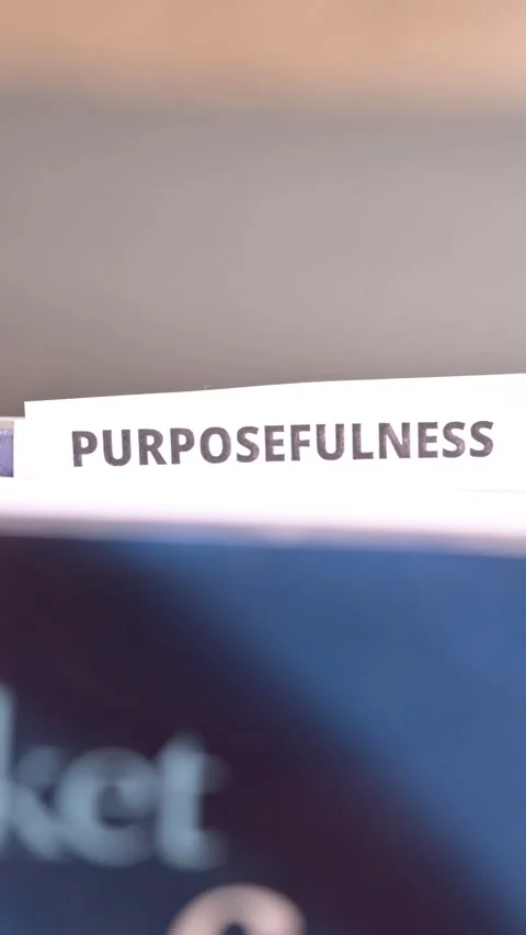 Purposefulness Word on White Paper Representing Meaningful Goals and Direction Stock Footage 338329903