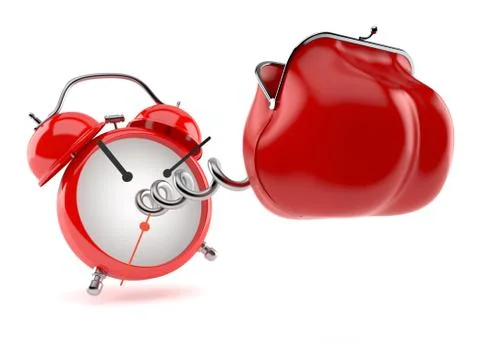 Purse with alarm clock Stock Illustration