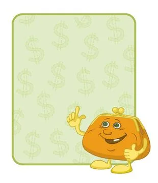 Purse and poster with dollars Stock Illustration