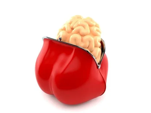 Purse with brain Stock Illustration