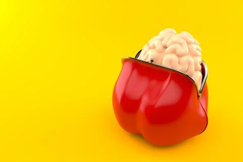 Purse with brain Stock Illustration