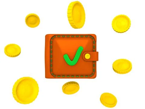 Purse with coins Иллюстрация