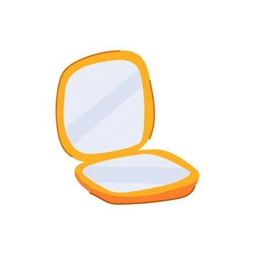 Purse compact mirror cartoon vector illustration Illustrazione stock