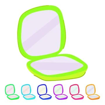 Purse compact mirror vector cartoon graphic Stock Illustration