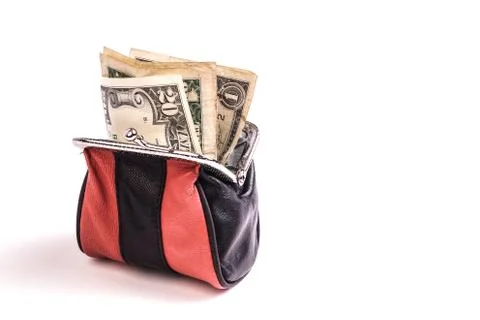Purse with Dollars Stock Photos