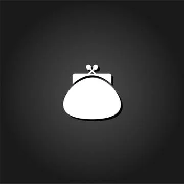 Purse icon flat. Stock Illustration