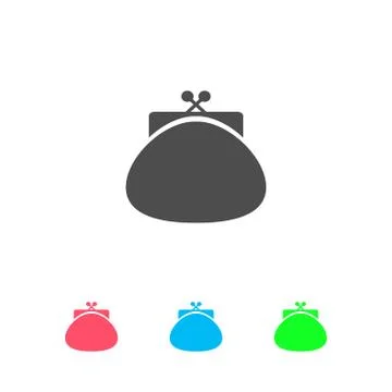Purse icon flat. Stock Illustration