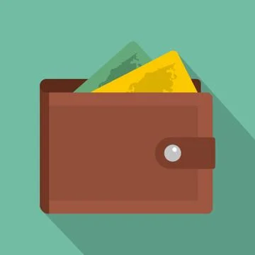 Purse icon, flat style Stock Illustration