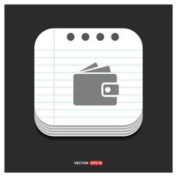 Purse icon Gray icon on Notepad Style template Vector EPS 10 Free Icon 스톡 일러스트