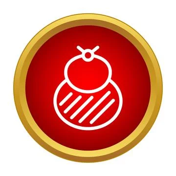Purse icon on red button representing savings Stock Illustration