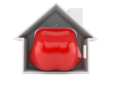 Purse inside house cross-section Stock Illustration