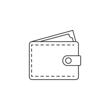 Purse line icon, outline vector logo illustration, linear pictog Stock Illustration