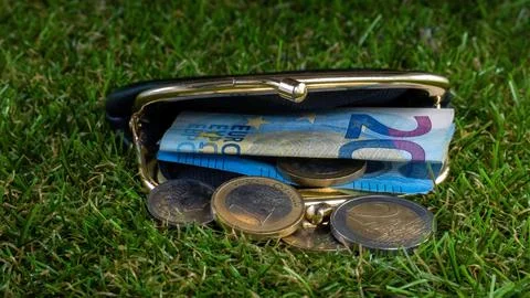 Purse lost on the floor Stock Photos