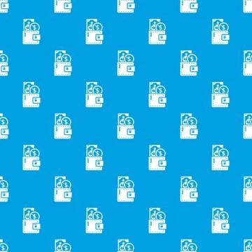 Purse pattern vector seamless blue 스톡 일러스트