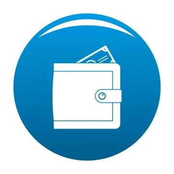 Purse pay icon blue vector Stock Illustration