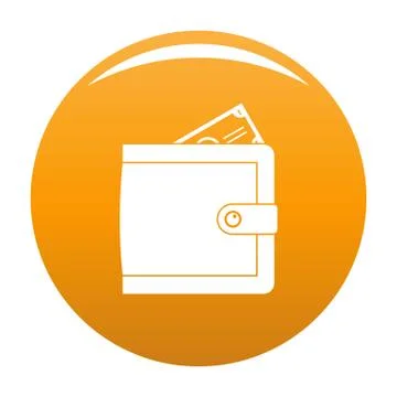 Purse pay icon vector orange Stock Illustration