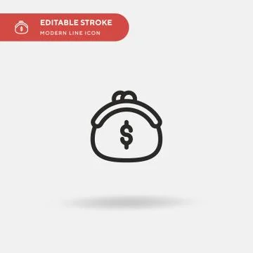 Purse Simple vector icon. Illustration symbol design template for web mobile  Stock Illustration