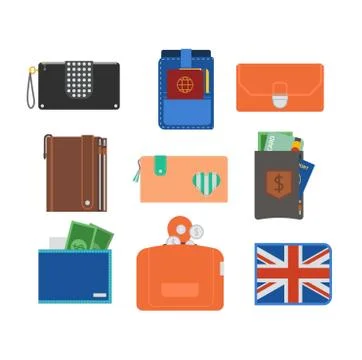 Purse wallet vector isolated Stock Illustration