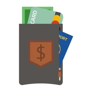 Purse wallet vector isolated Stock Illustration