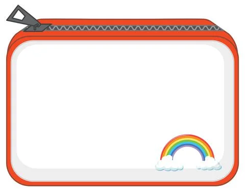 A purse with zipper and rainbow pattern Illustrazione stock