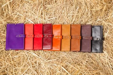 Purses in the hay Stock Photos