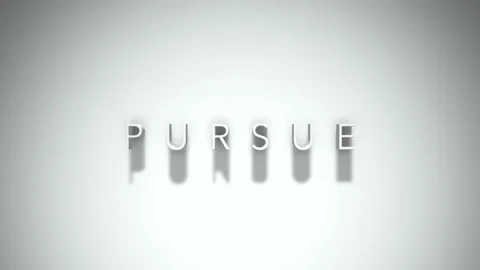 Pursue 3D title animation with shadows on a white background Stock Footage 297215965