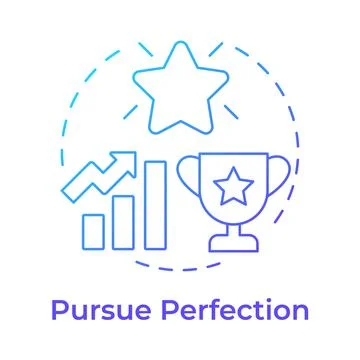 Pursue perfection blue gradient concept icon Stock Illustration