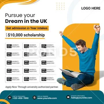 Pursue your dream in the uk with a 10000 scholarship PSD Template