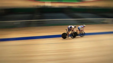 Pursuit cycling track Stock Footage 43324964