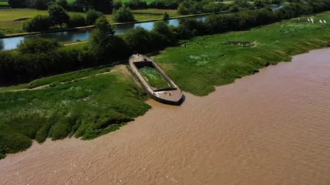 Purton ship graveyard and sharpness canal  Stock Footage 133354674