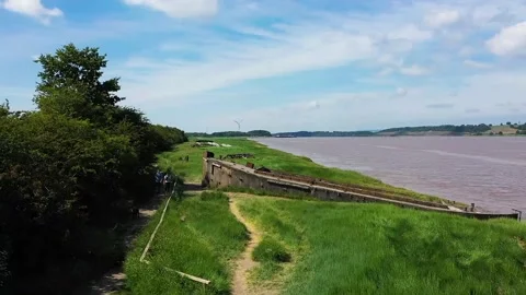 Purton ship graveyard and sharpness canal  Stock Footage 133354830