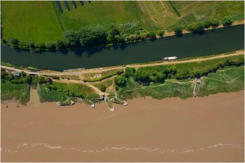 Purton ship graveyard and sharpness canal  写真素材