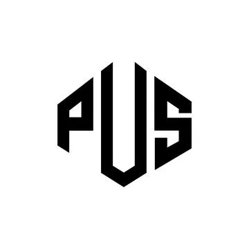 PUS letter logo design with polygon shape. PUS polygon and cube shape logo .. Illustration