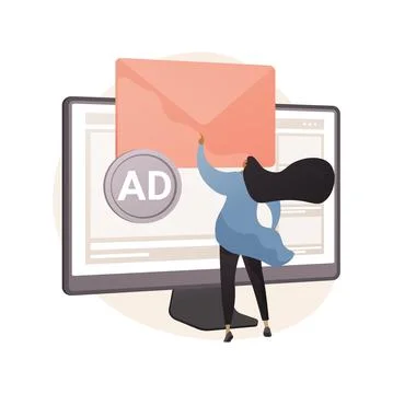 Push advertising abstract concept vector illustration. Stock Illustration