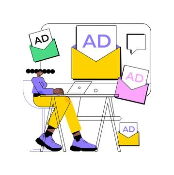 Push advertising abstract concept vector illustration. Stock Illustration