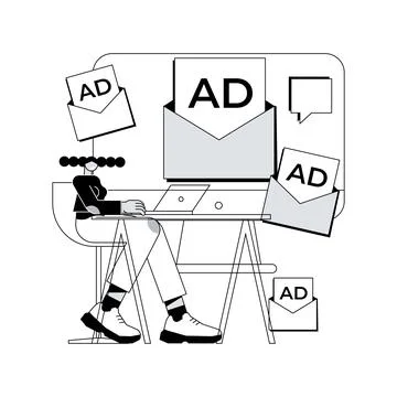 Push advertising abstract concept vector illustration. Stock Illustration