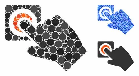 Push Alarm Button Composition Icon of Circles Illustrazione stock