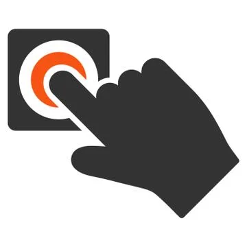Push Alarm Button Flat Icon Stock Illustration