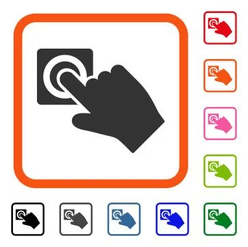 Push Alarm Button Framed Icon Illustrazione stock