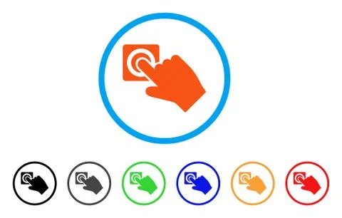 Push Alarm Button Rounded Icon Illustrazione stock