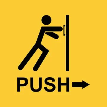 Push and pull door icon Illustrazione stock