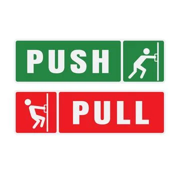 Push and pull door sign Illustrazione stock