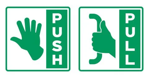 Push and pull doors signs Illustrazione stock