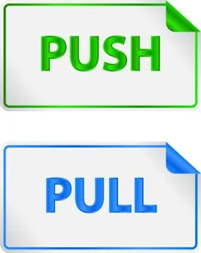 Push And Pull Notice Labels Illustrazione stock