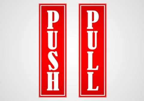 Push and pull sticker Illustrazione stock